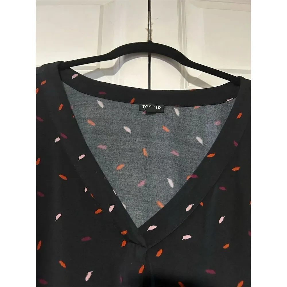 Torrid Women's Size 4 Multicolor V-Neck Long Sleeve Blouse Casual - Picture 4 of 7